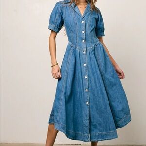 Bohme Blue Denim Midi Dress
